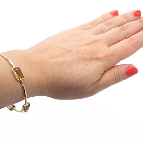 Ippolita 18k Yellow Gold Rock Candy 5 Smoky Topaz Bangle Bracelet - Picture 4 of 4
